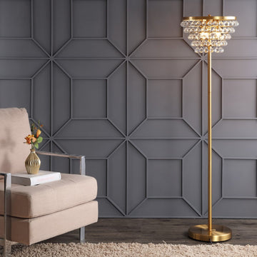 Jemma 60" Crystal/Metal LED Floor Lamp - JONATHAN Y